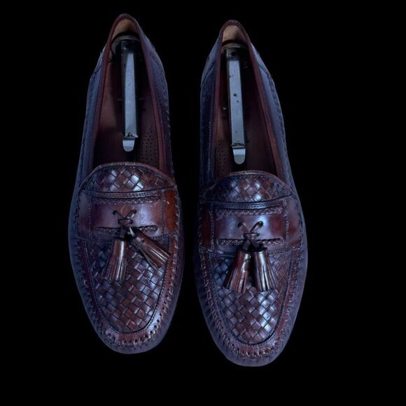 Brass Boot‎ Cognac Brown Woven Tassel Loafers Sz 9 main image 6